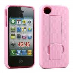 Wholesale iPhone 4S Kick Stand Case (Pink)